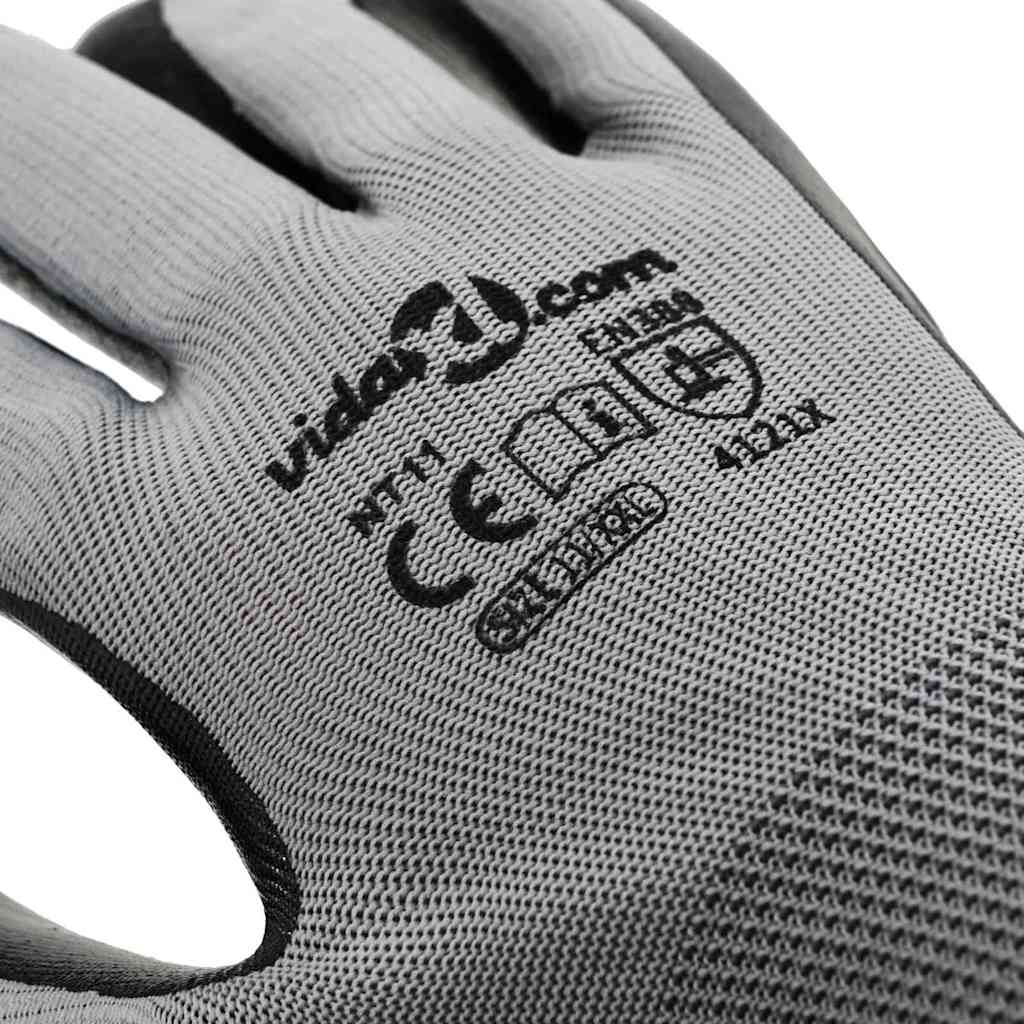 Guanti da Lavoro 24 pcs Grigio e Nero 11 / XXL Poliestere 42020709