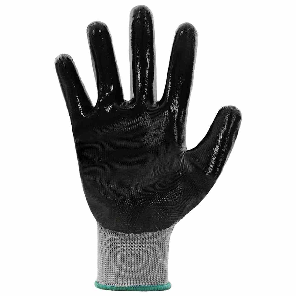 Guanti da Lavoro 24 pcs Grigio e Nero 11 / XXL Poliestere 42020709