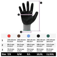 Guanti da Lavoro 24 pcs Grigio e Nero 11 / XXL Poliestere 42020709