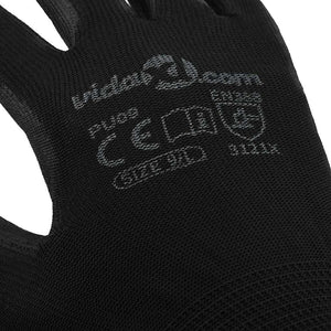 Guanti da Lavoro 24 pcs Nero 9 / l Poliestere 42020715