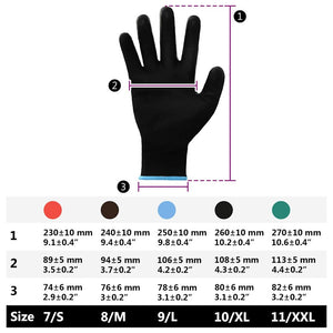 Guanti da Lavoro 24 pcs Nero 9 / l Poliestere 42020715