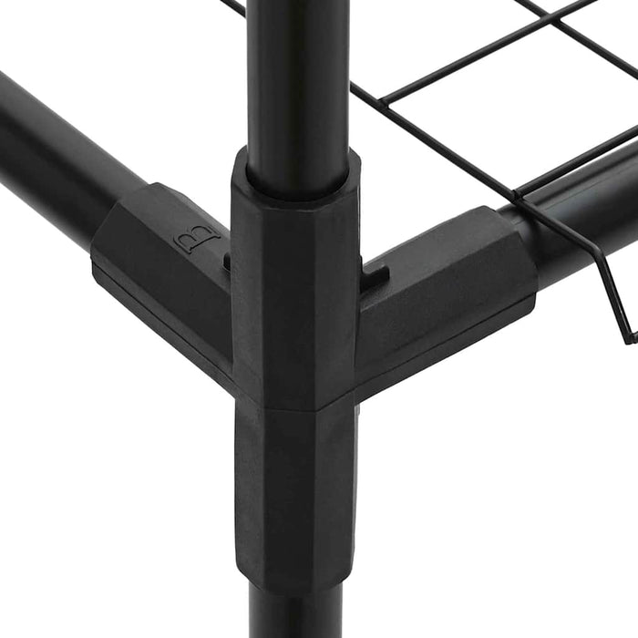 Supporto per piante a 3 livelli Nero 100 x 32 x 102 cm Acciaio 42021341