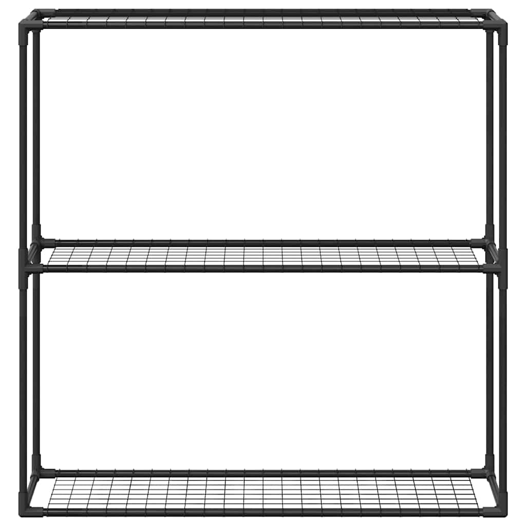 Supporto per piante a 3 livelli Nero 100 x 32 x 102 cm Acciaio 42021341