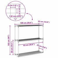 Supporto per piante a 3 livelli Nero 100 x 32 x 102 cm Acciaio 42021341
