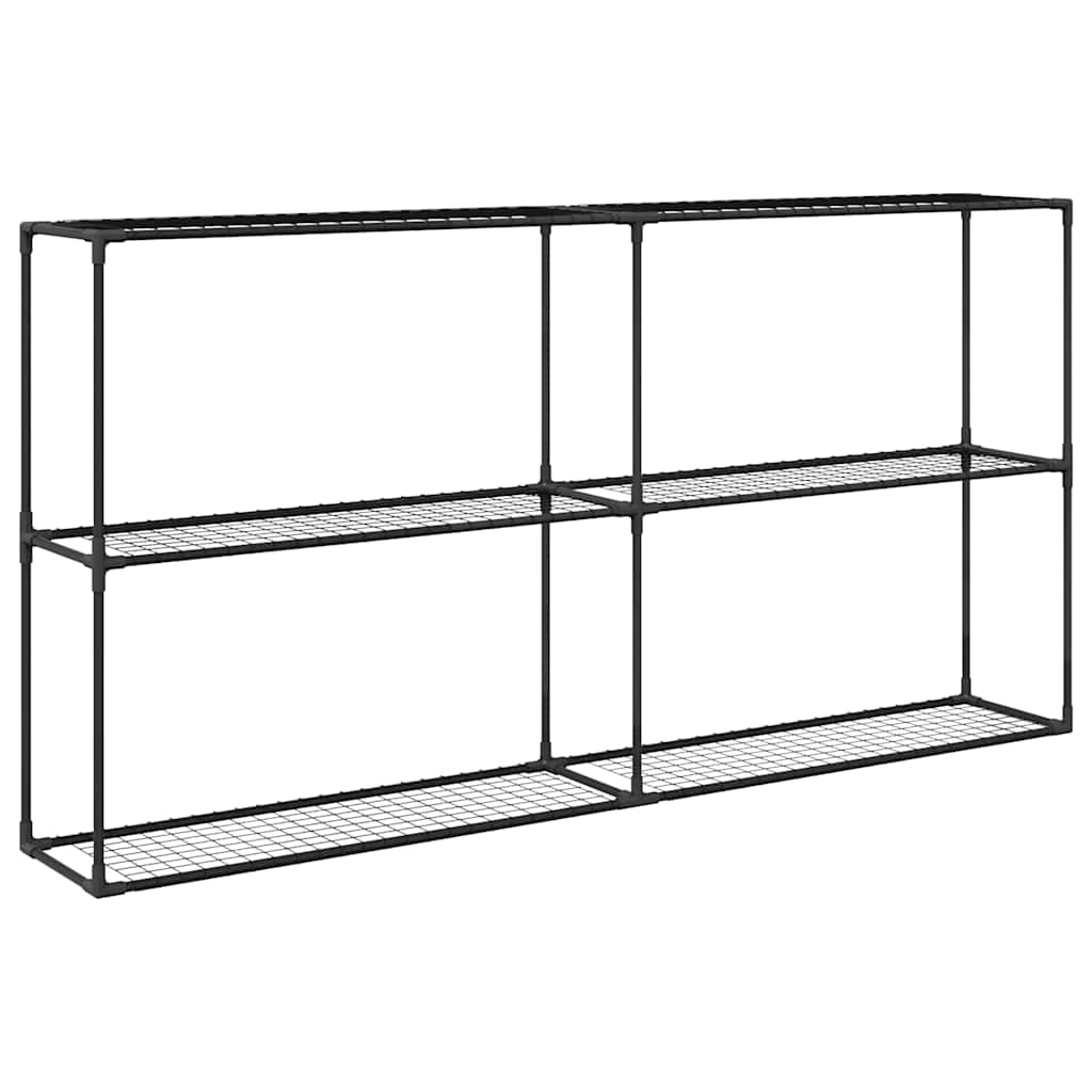 Supporto per piante a 3 livelli Nero 200 x 32 x 104 cm Acciaio 42021342