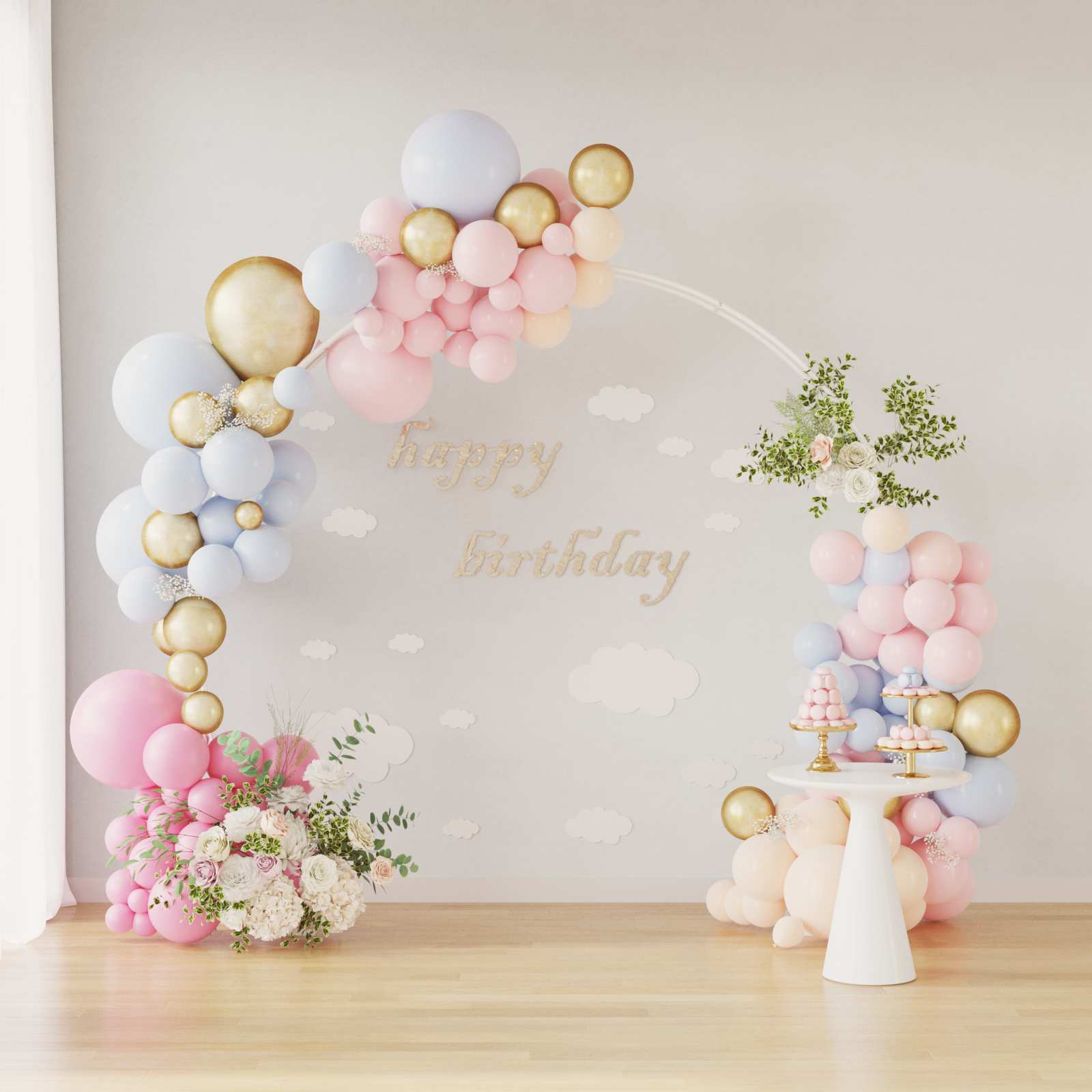 Arco Nuziale Bianco 223 x 45 x 201 cm Acciaio 42021350