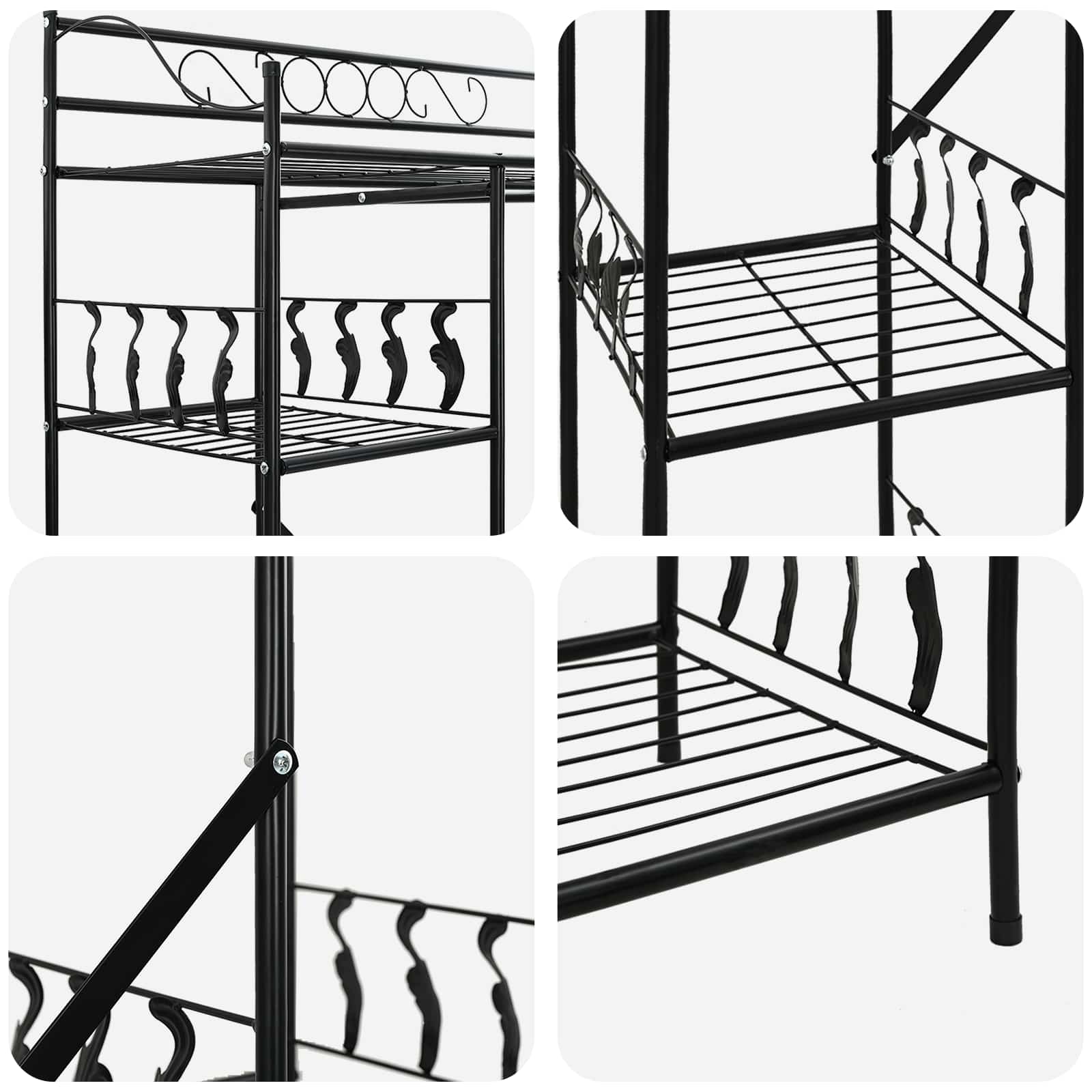 Armadio Aperto con lo scaffale Nero 100 x 43 x 188 cm Acciaio 42021359