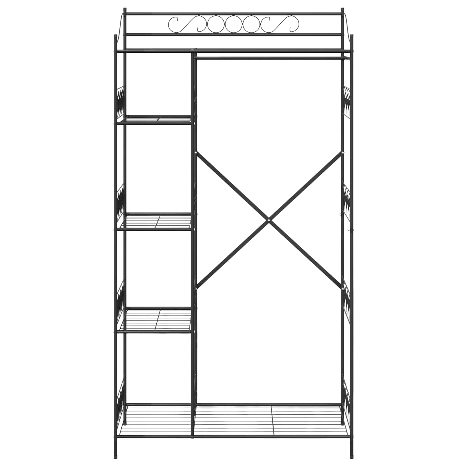 Armadio Aperto con lo scaffale Nero 100 x 43 x 188 cm Acciaio 42021359