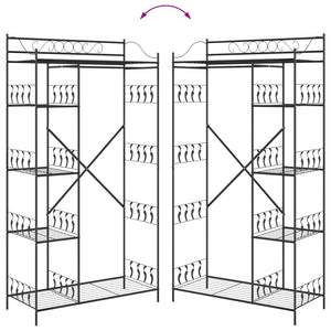 Armadio Aperto con lo scaffale Nero 100 x 43 x 188 cm Acciaio 42021359