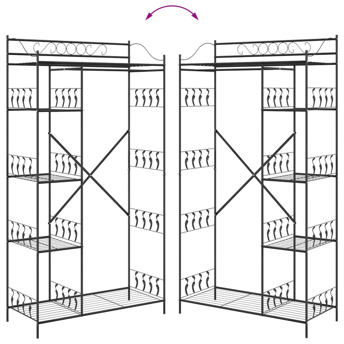 Armadio Aperto con lo scaffale Nero 100 x 43 x 188 cm Acciaio 42021359