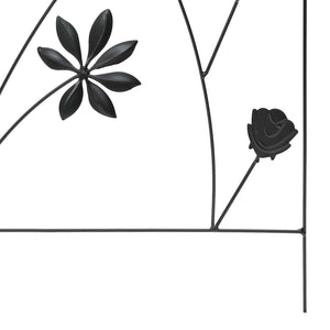 Recinzione per Giardino 3 pcs Nero 112 x 40 cm Acciaio 42021360