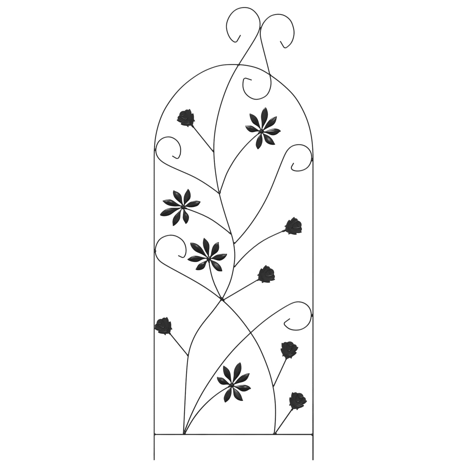 Recinzione per Giardino 3 pcs Nero 112 x 40 cm Acciaio 42021360