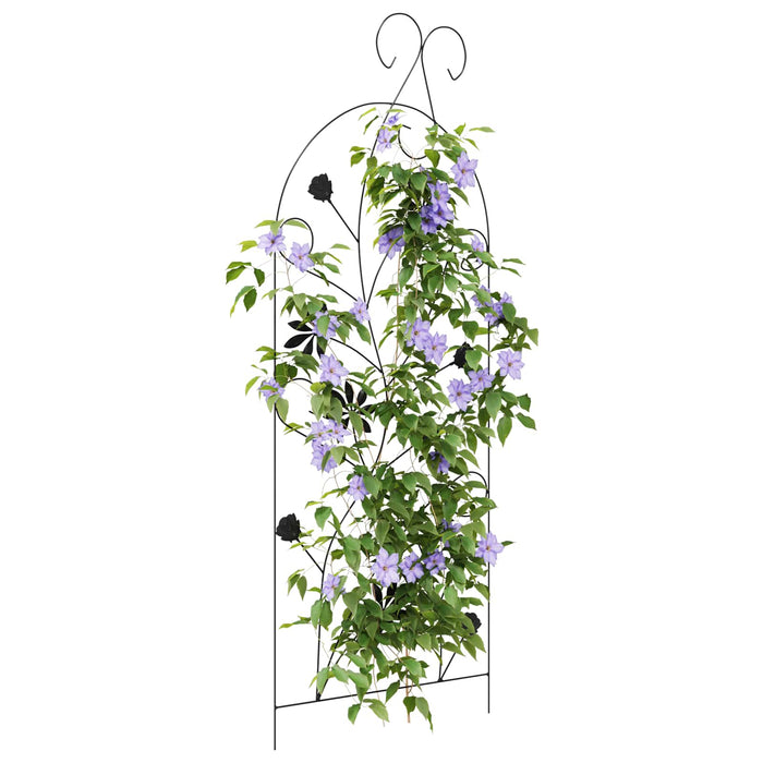 Recinzione per Giardino 3 pcs Nero 112 x 40 cm Acciaio 42021360