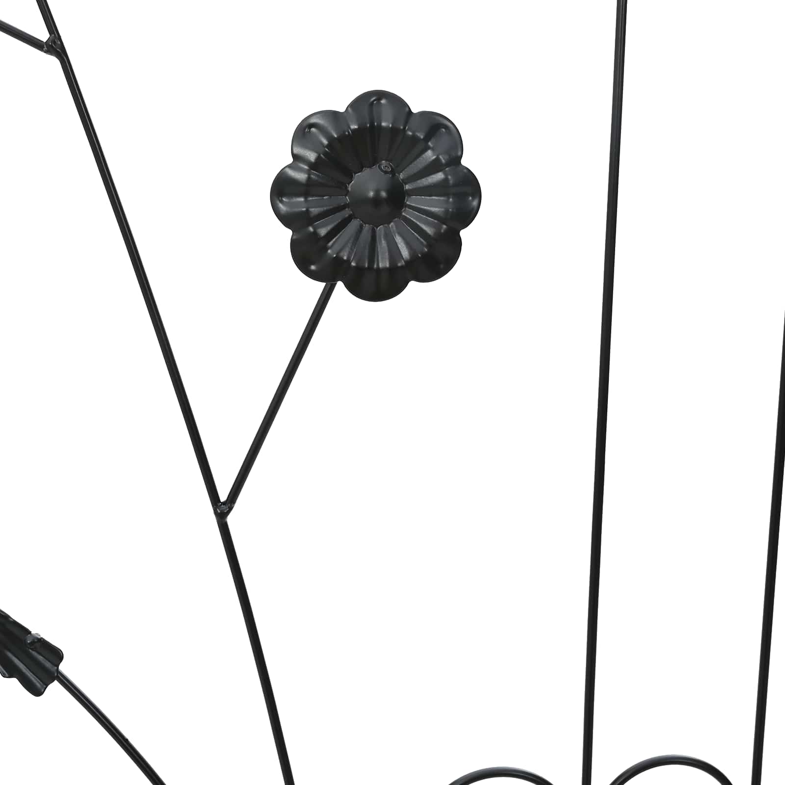 Recinzione per Giardino 3 pcs Nero 112 x 40 cm Acciaio 42021362