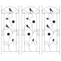 Recinzione per Giardino 3 pcs Nero 112 x 40 cm Acciaio 42021362