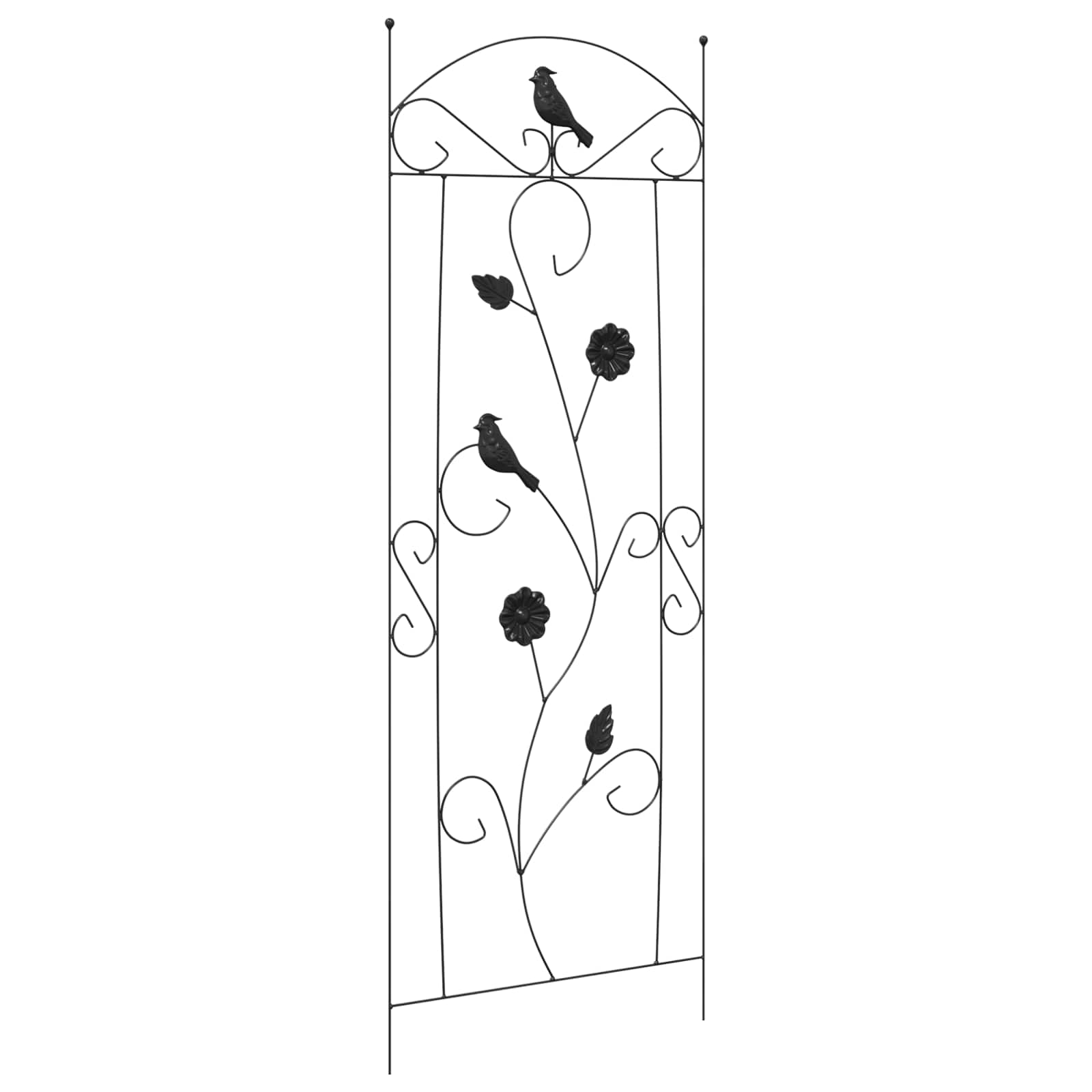 Recinzione per Giardino 3 pcs Nero 112 x 40 cm Acciaio 42021362