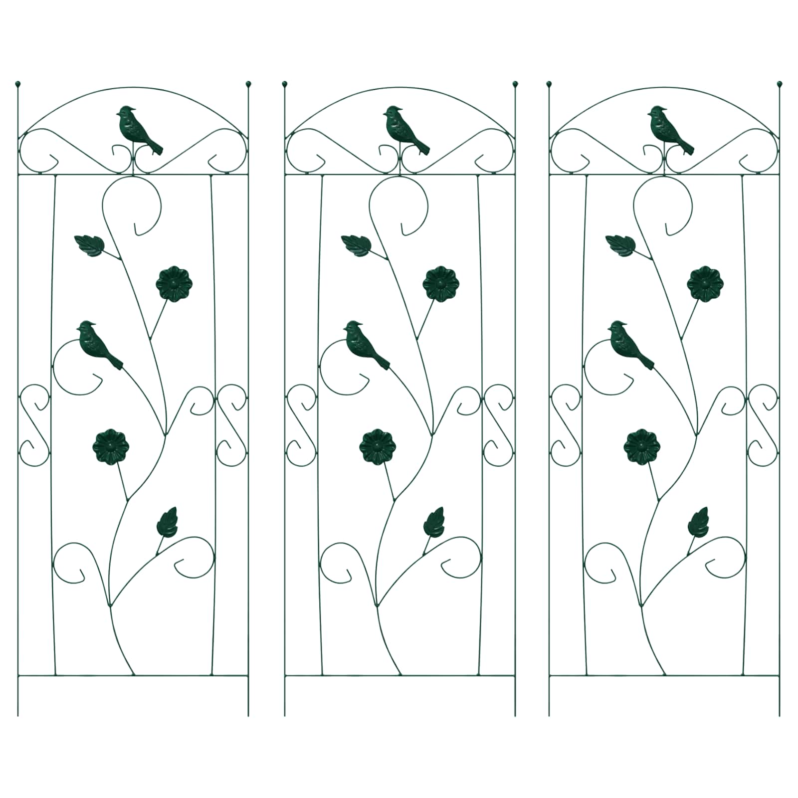 Recinzione per Giardino 3 pcs Verde 112 x 40 cm Acciaio 42021363