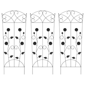 Recinzione per Giardino 3 pcs Nero 112 x 40 cm Acciaio 42021364