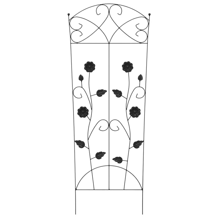 Recinzione per Giardino 3 pcs Nero 112 x 40 cm Acciaio 42021364