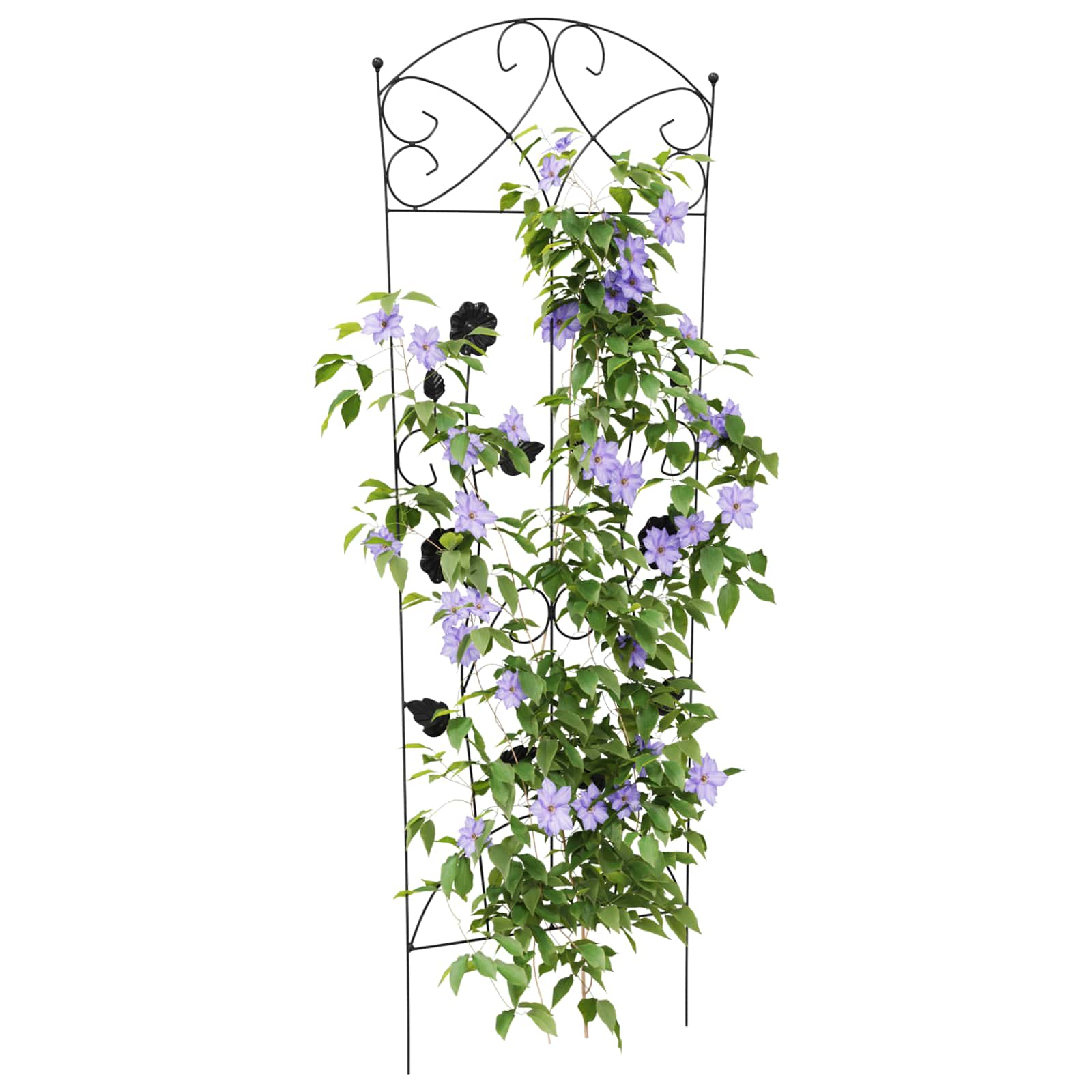 Recinzione per Giardino 3 pcs Nero 112 x 40 cm Acciaio 42021364