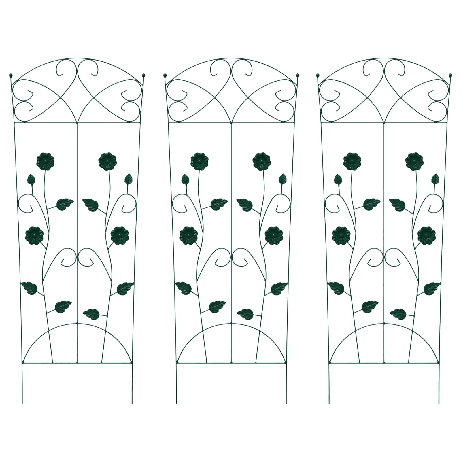 Recinzione per Giardino 3 pcs Verde 112 x 40 cm Acciaio 42021365
