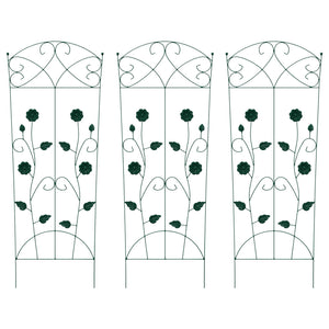 Recinzione per Giardino 3 pcs Verde 112 x 40 cm Acciaio 42021365