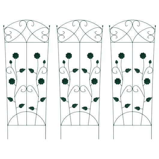 Recinzione per Giardino 3 pcs Verde 112 x 40 cm Acciaio 42021365