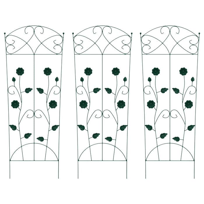 Recinzione per Giardino 3 pcs Verde 112 x 40 cm Acciaio 42021365