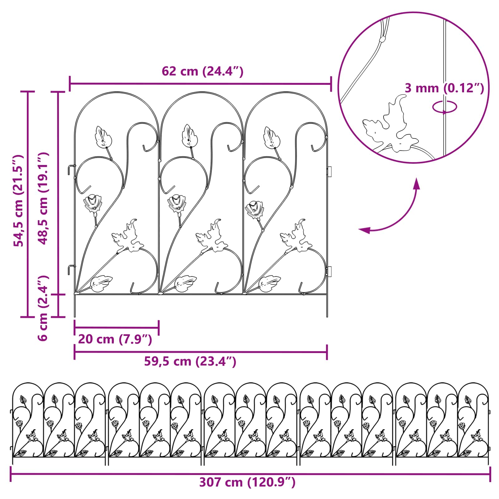 Recinzione per Giardino Traliccio Verde 42021367