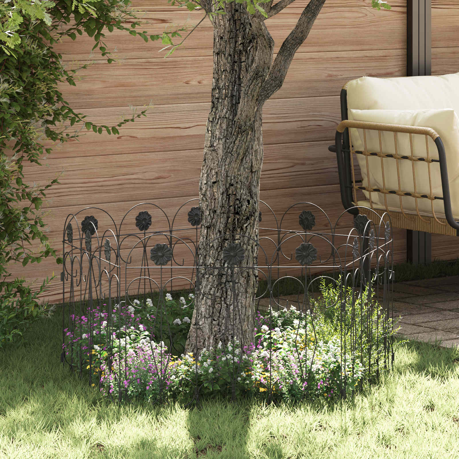 Recinzione per Giardino Traliccio Nero 42021368