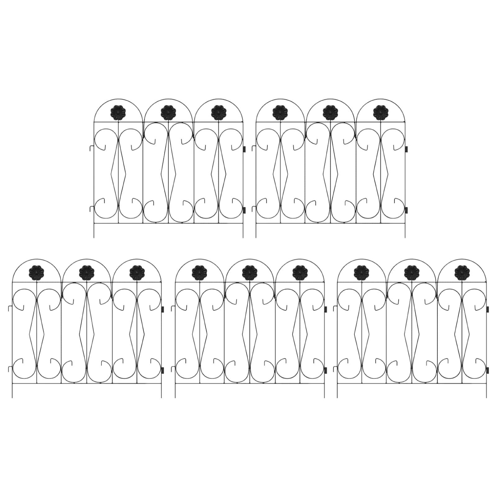 Recinzione per Giardino Traliccio Nero 42021368
