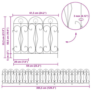 Recinzione per Giardino Traliccio Nero 42021368