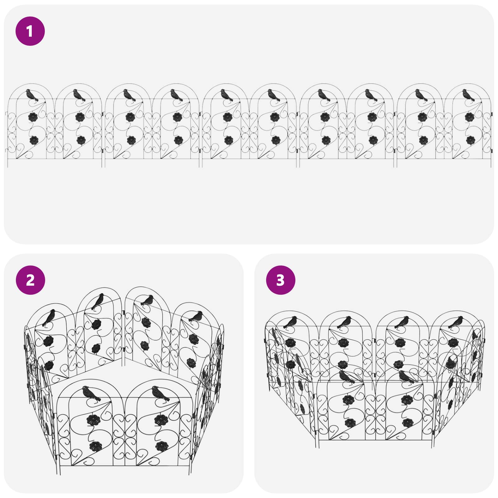 Recinzione per Giardino Traliccio Nero 42021370