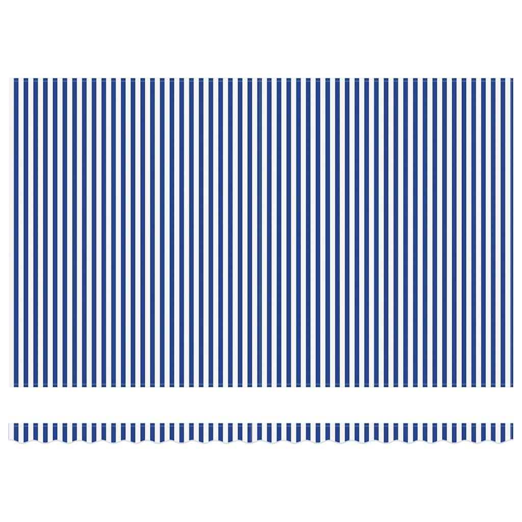 vidaXL Tenda Retrattile with Blu e bianco 4.5 x 3 m Tessuto e metallo
