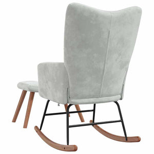 Sedia a dondolo con poggiapiedi Grigio chiaro 78 x 61 x 98 cm 42022453