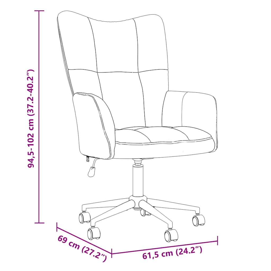 Sedia rilassante Grigio scuro 62 x 68,5 x 105 cm Velluto 42022457