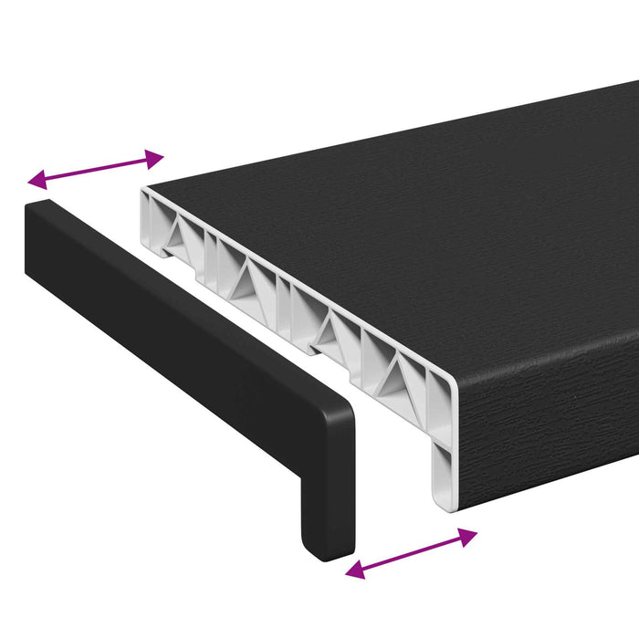 Soglia della Finestra Nero con venatura in legno 42022195
