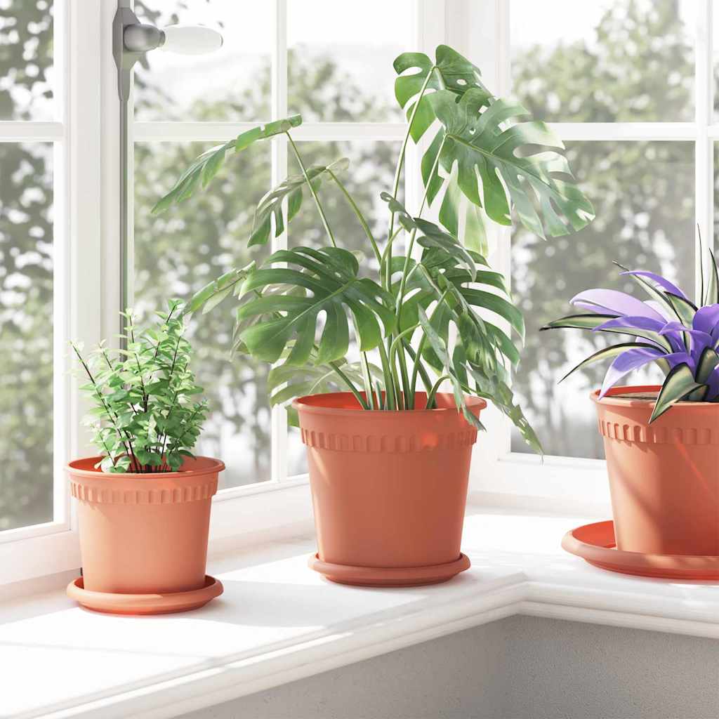 Vasi per Piante 6 pcs Rosso Mattone Ø 19 x 16 cm Plastica 3403257