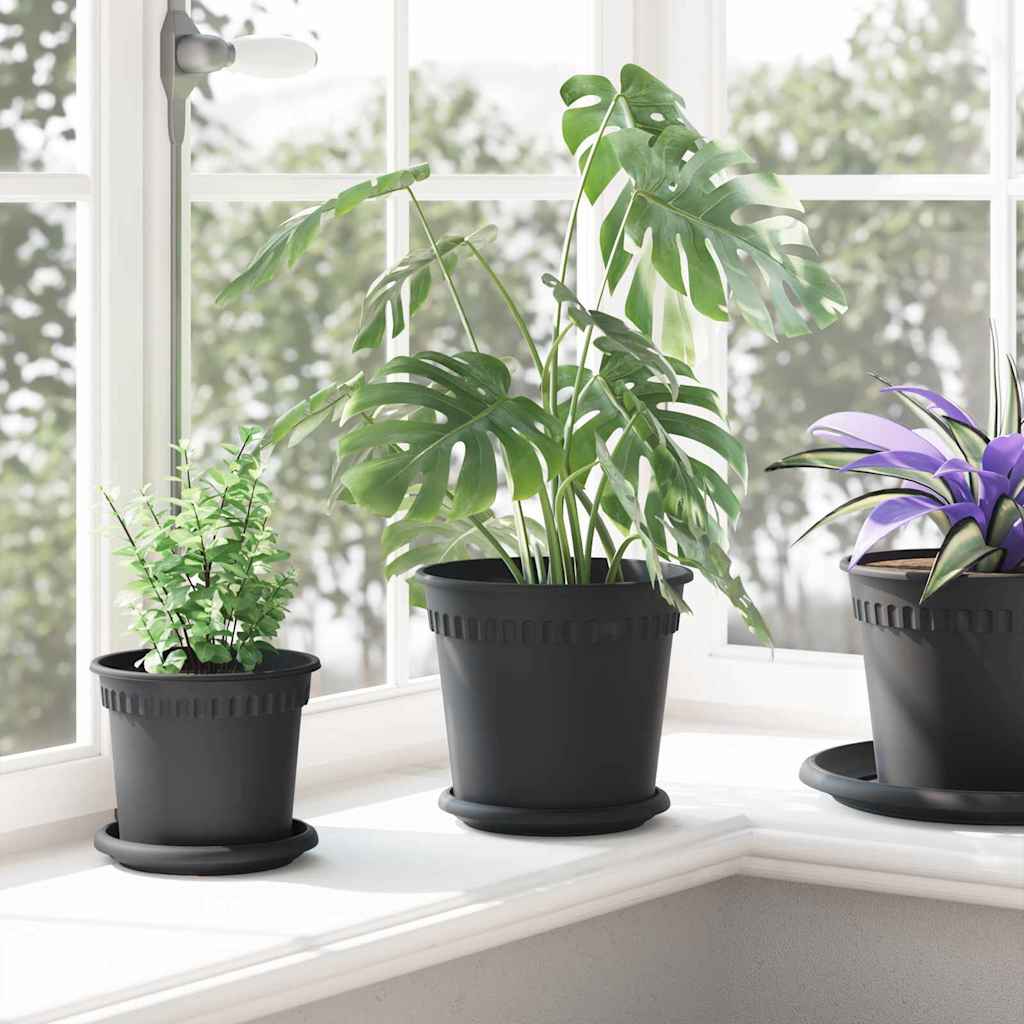 Vasi per Piante 24 pcs Nero Ø 19 x 16 cm Plastica 3403269