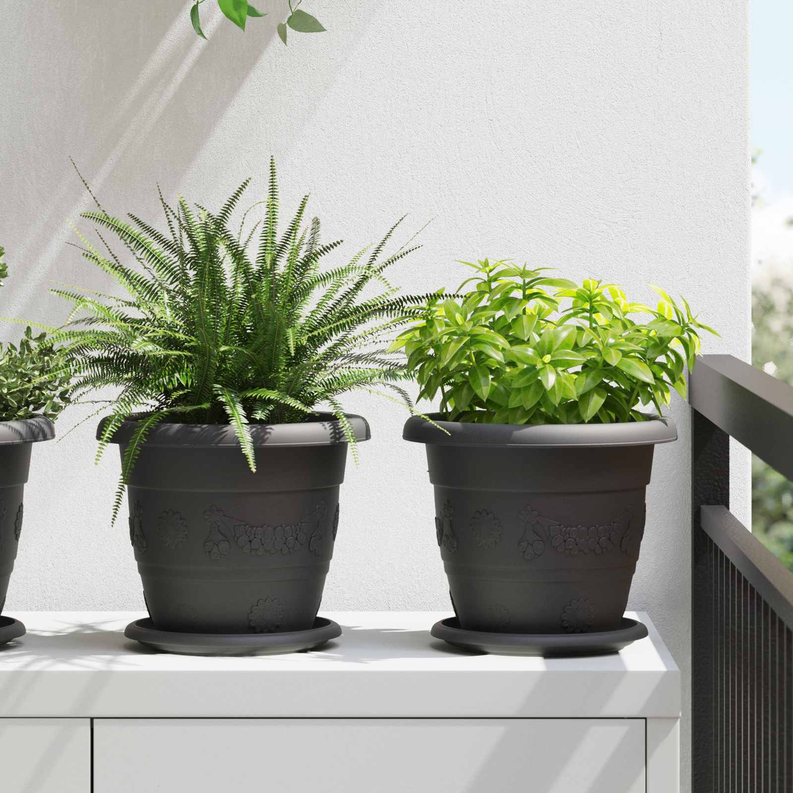 Vasi per Piante 24 pcs Nero Ø 26 x 21.5 cm Plastica 3403285