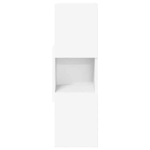Mobile angolare Bianco 25,5x25x80cm Legno multistrato 889813