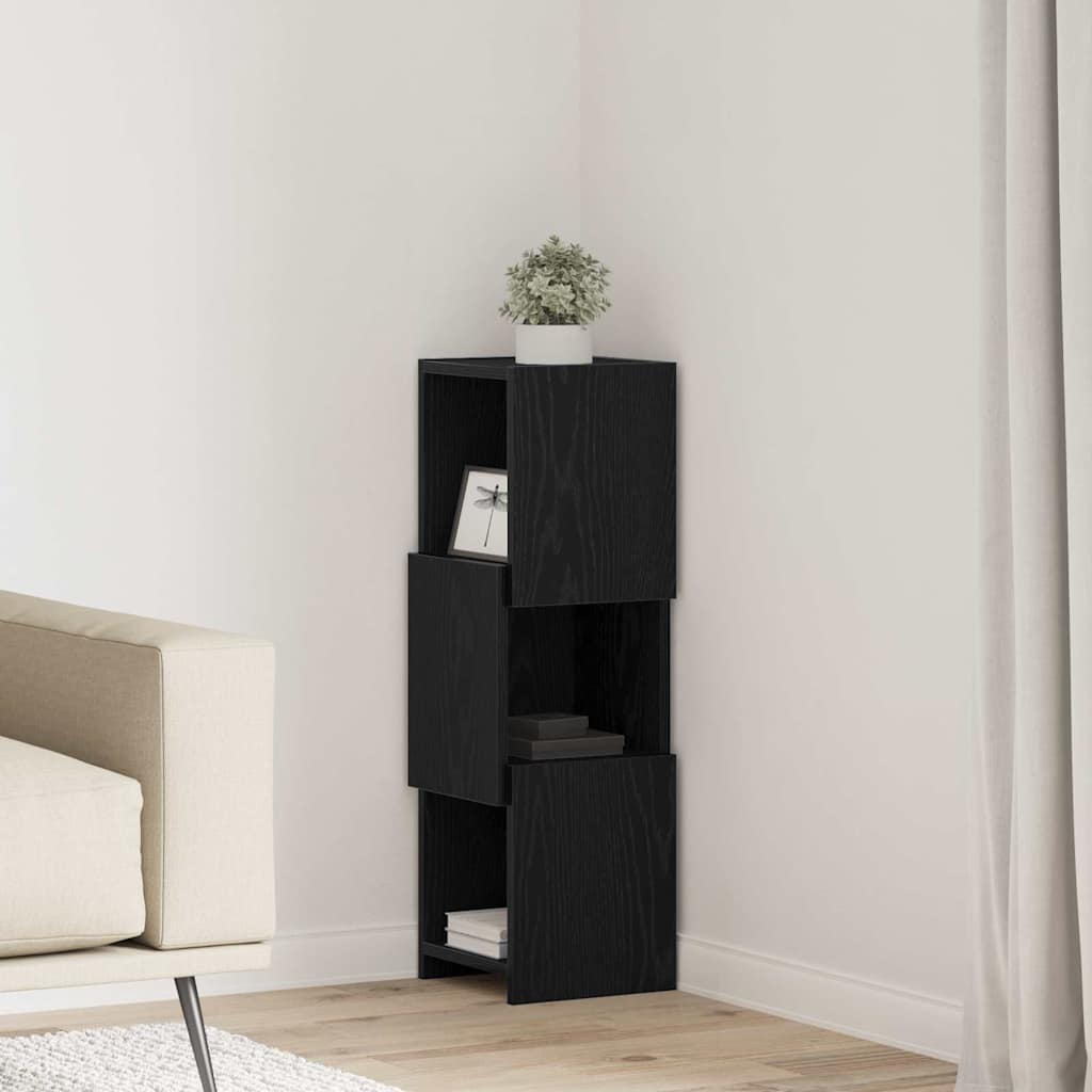 Mobile angolare Bianco 25,5x25x80cm Legno multistrato 889814