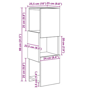 Mobile angolare Bianco 25,5x25x80cm Legno multistrato 889814