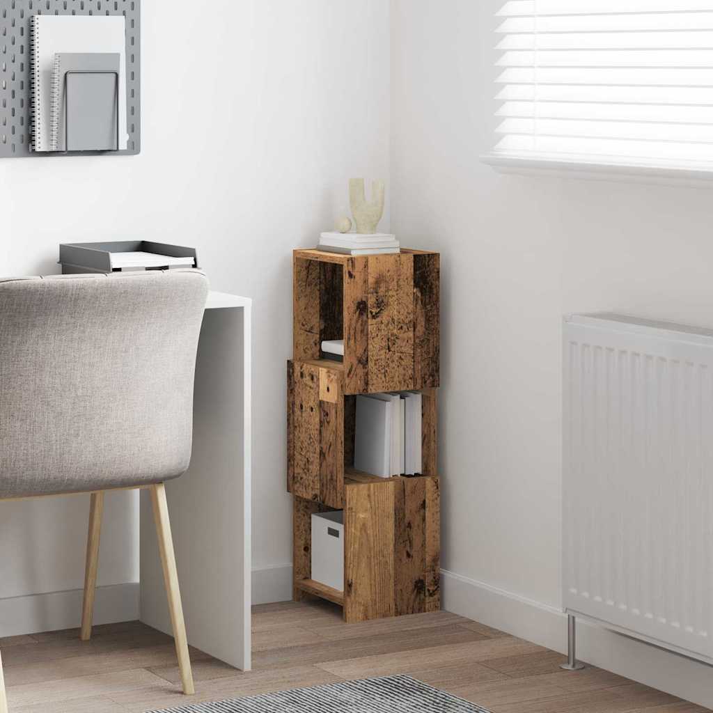 Mobile angolare Bianco 25,5x25x80cm Legno multistrato 889819