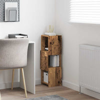 Mobile angolare Bianco 25,5x25x80cm Legno multistrato 889819