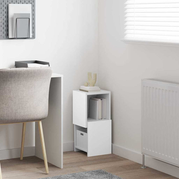 Mobile angolare Bianco 25,5x25x55cm Legno multistrato 889821