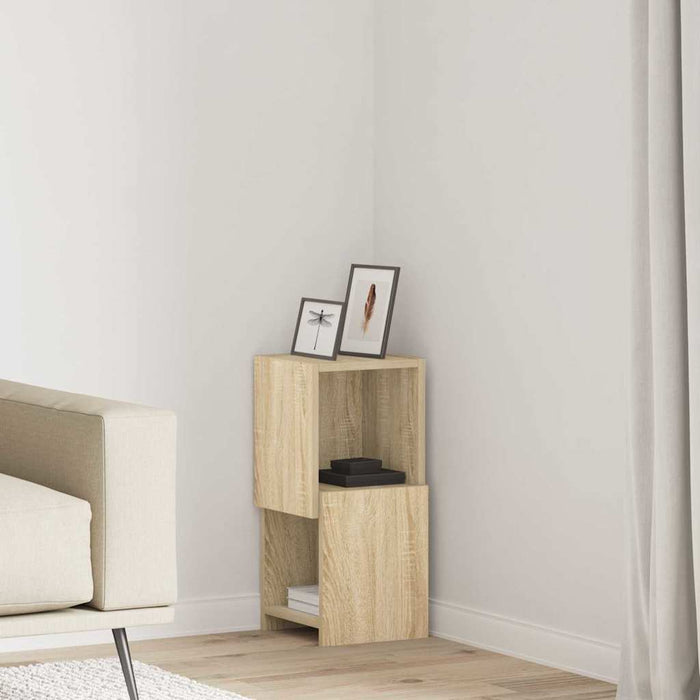 Mobile angolare Bianco 25,5x25x55cm Legno multistrato 889823