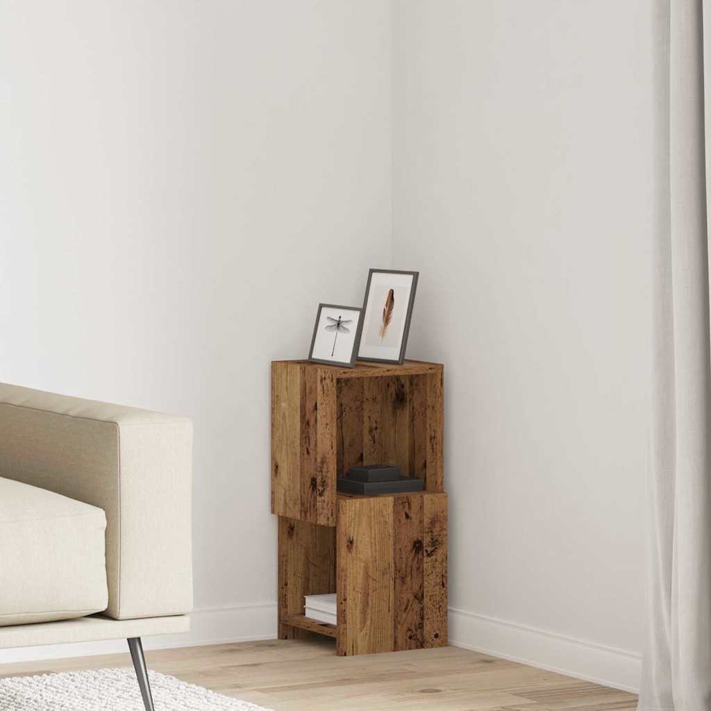 Mobile angolare Bianco 25,5x25x55cm Legno multistrato 889827