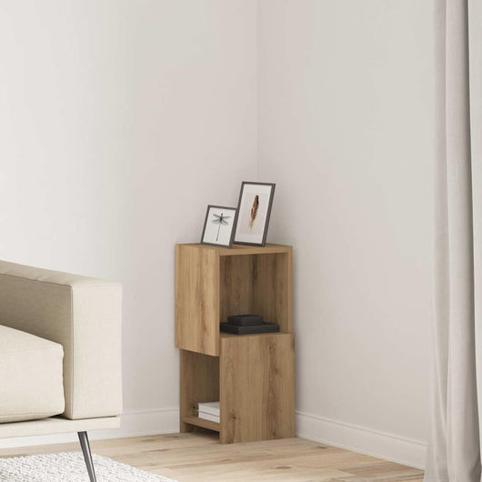 Mobile angolare Bianco 25,5x25x55cm Legno multistrato 889828