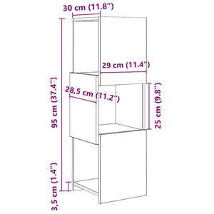 Mobile angolare Bianco 30,5x30x95cm Legno multistrato 889833